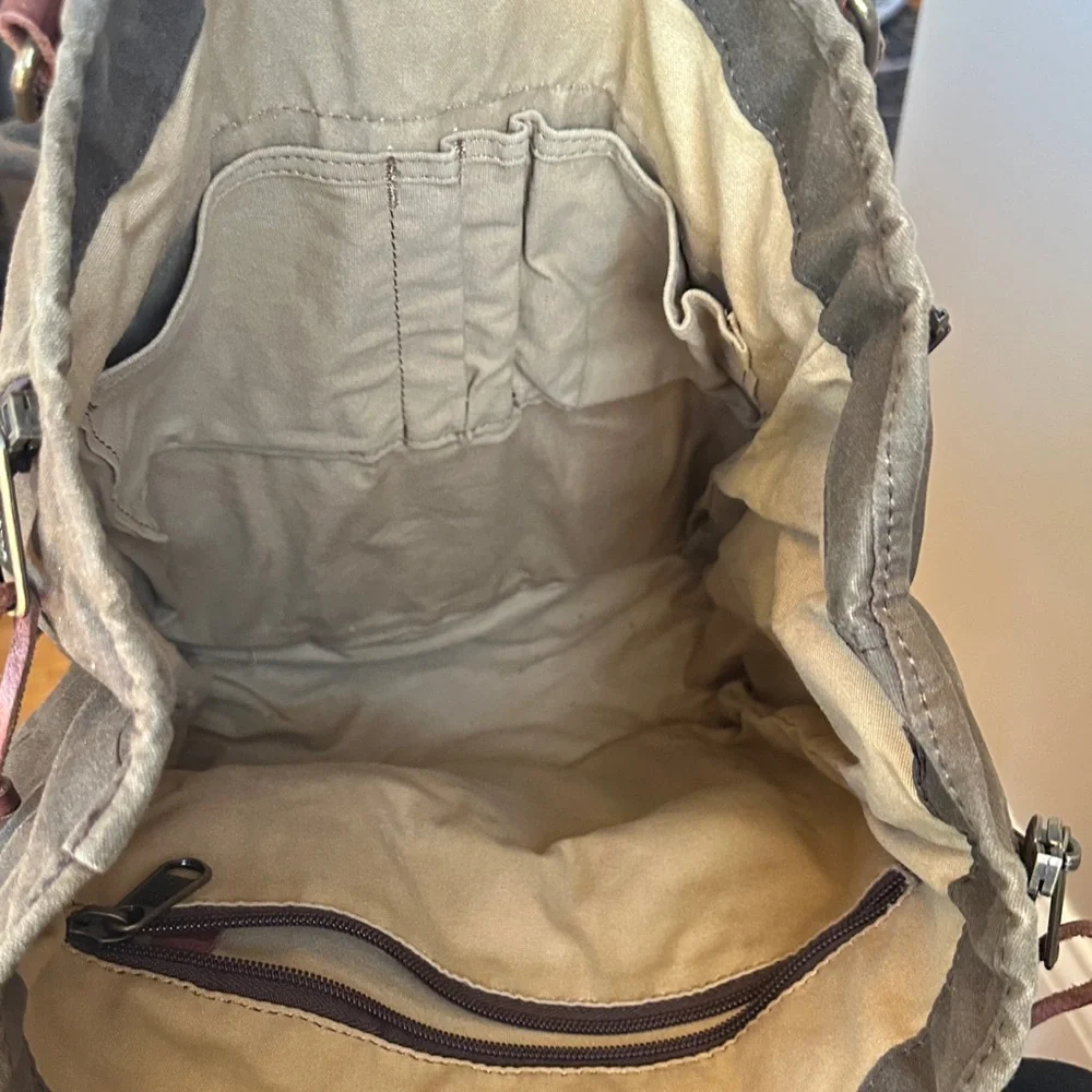 Duluth Trading Co Brown Wax Canvas Backpack